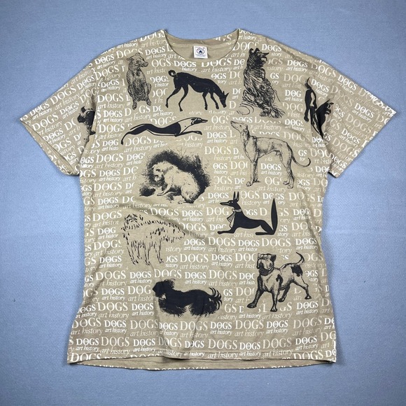 Delta Other - Vintage Delta Dogs in Art History All Over Print T-Shirt Tan XL Magnum Weight